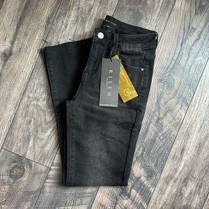 Risen Black Straight Leg Jeans